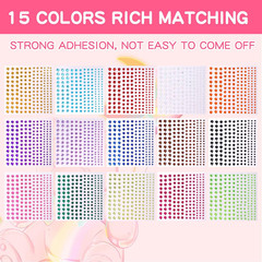 Rhinestone Stickers, 2475 PCS Self Adhesive Diamond Sticker in 4 Size 15
