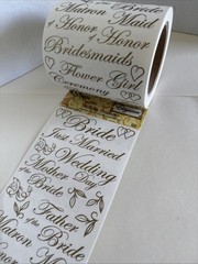 Bride Sticker ROLL NRN Designs Scrapbook Stickers Wedding Titles Gold