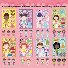 Creative Play with 24 Sheets of Make a Face & Dress Up Stickers for Kids