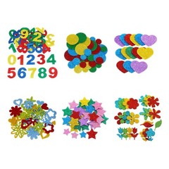 Sparkling Number Star Heart Flower Sticker for Kid Craft Birthday Decoration