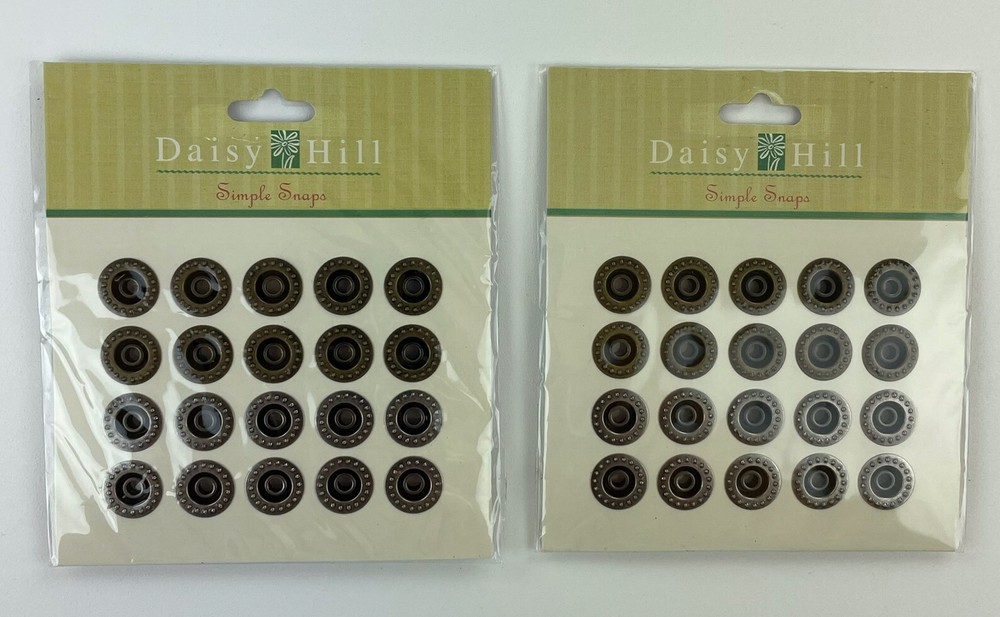 Daisy Hill Simple Snaps for Scrapbooking Card Making Pewter Brass 2 Packs of 20
