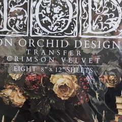 Iron Orchid Designs Crimson Velvet Transfer Sheets NIP IOD