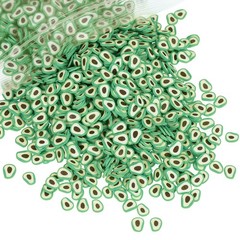 Polymer Clay Slices, 100g Avocado Slice Fruit Art Slices, Green