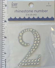 Number 2 Rhinestone Sticker 2″ Clear Sliver Glitter Scrapbook Monogram Bling
