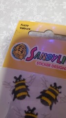 VINTAGE 1986 SANDYLION SANDY LION FUZZY VELOURS BUMBLE BEE STICKERS NOS SEALED