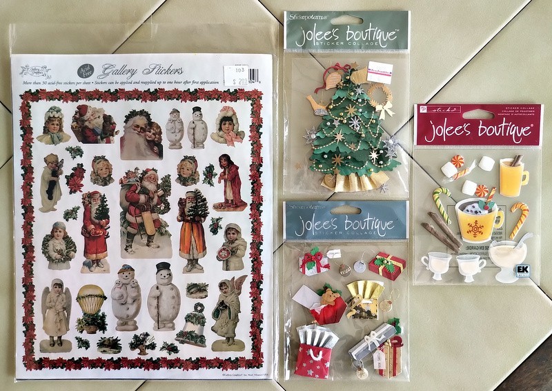 Mixed Lot (4 pcs) Jolee’s Boutique / Gallery Graphics Christmas Stickers