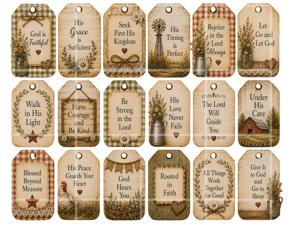 Sm Religious Tags Sheet A, Supplies For Scrapbook Junk Journal Card Toppers