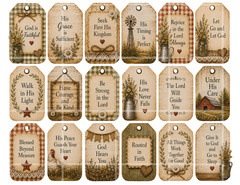 Sm Religious Tags Sheet A, Supplies For Scrapbook Junk Journal Card Toppers