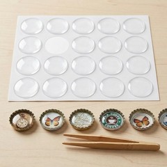 Tosnail 300 Pieces Epoxy Stickers, 1 Inch Round Clear Resin 1 inch,