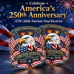 Celebrate America’s 250th Anniversary with 2-Pack Eagle & Flag Vinyl Decals