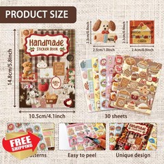 Bomichi Animal Plant Sticker Book Brown Cover