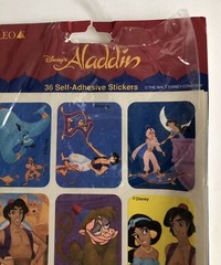 RARE Vintage Cleo DISNEY ALADDIN Stickers Themed Genie Abu Jafar Jasmine