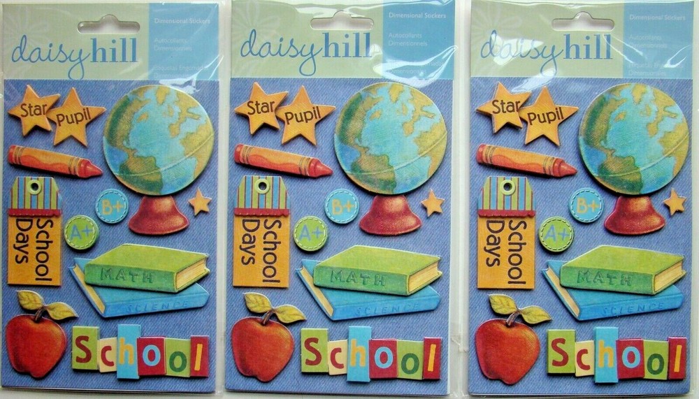 SCHOOL YEAR GLOBE LOT OF 3 Daisy Hill Stickers NEW! 545977 900035 days apple
