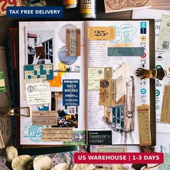 PRSTINCOL 100Pcs Vintage Sticker Pack – Scrapbooking Supplies & Junk Journal Acc