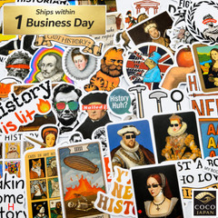 Sticker Random 2pcs Funny Aesthetic History Meme Waterproof Vinyl Decal