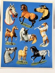 Vintage 80’s Hallmark HORSES Stickers 1 Sheet 1985 Retro Equestrian