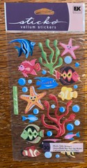 Sticko JOLEES Velum Tropical Fish Starfish Seaweed Sea Ocean Scrapbook STICKERS