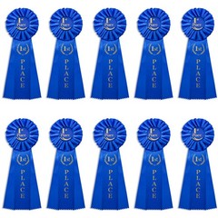 10 PCS 1st Place Rosette Ribbons Blue Award Prize Winner Victory Medal