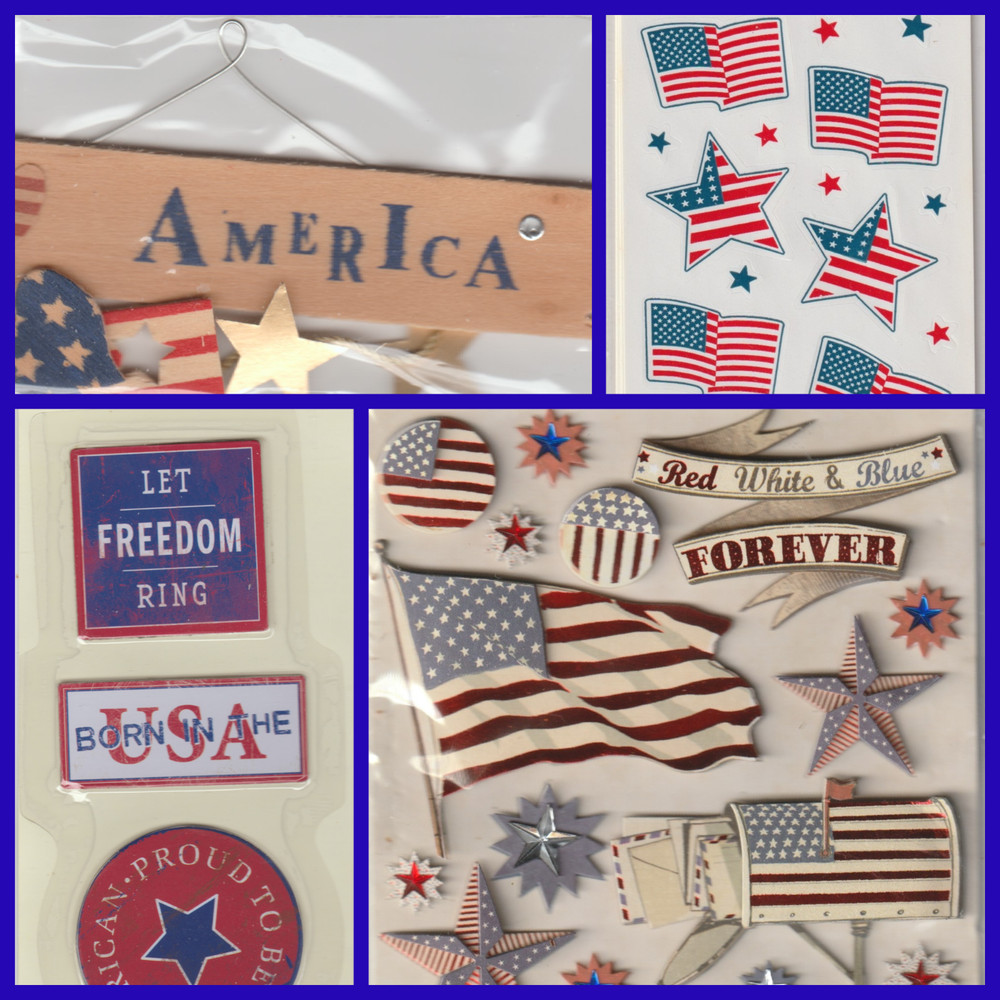 K & COMPANY-JOLEES-MM » USA » FLAGS🇱🇷STARS⭐STICKER LOT- BONUS-1 JOLEES STARS