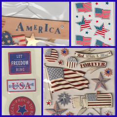 K & COMPANY-JOLEES-MM » USA » FLAGS🇱🇷STARS⭐STICKER LOT- BONUS-1 JOLEES STARS