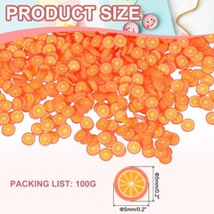 Polymer Clay Slices, 100g Orange Slice Fruit Art Slices, Orange