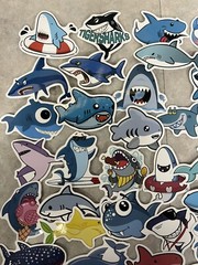 10 Pcs Random Shark Stickers | Animal Stickers | Ocean Animals | Party Favors