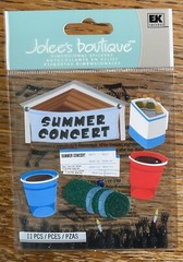 RARE Jolees SUMMER CONCERT Outdoor Music Bands COOLER BLANKET DRINK Solo Cups 3D