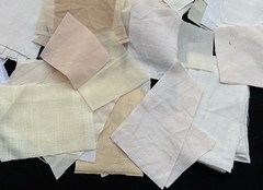 Assorted Beige Cream Off White Fabric Scraps Vintage Slow Stitch Crafts – 25