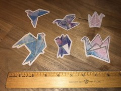 NEW Japanese ORIGAMI SWAN stickers paper craft art for planner, journal, letters