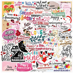 50Pcs Anniversary Stickers for Adults, Happy Quote Sticker for Teens Kids Teache