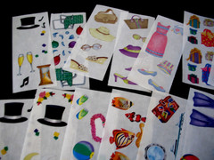 Creative Memories Stickers, Confetti, Tropical, Colored Dots, Balloons, TopHats