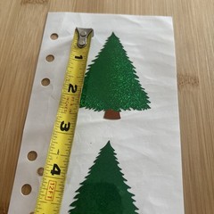 Vintage Stickopotamus Foil Christmas Tree Stickers Pine Evergreen