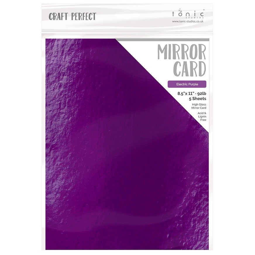 TONIC CRAFT PERFECT MIRROR CARD -HIGH GLOSS ELECTRIC PURPLE- 5 SHT – 9455E