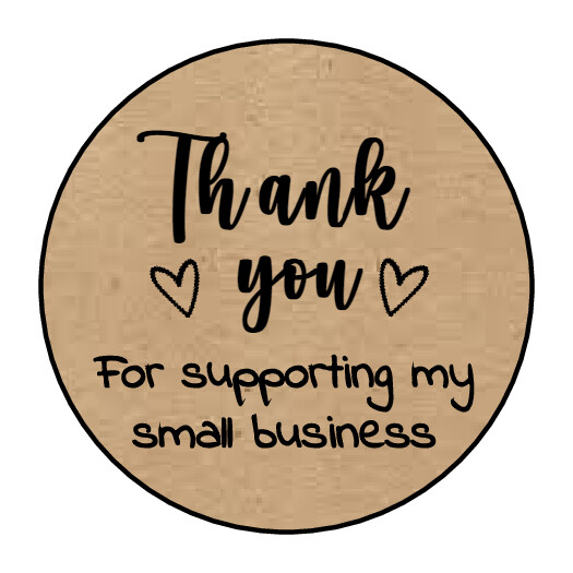 48 THANK YOU SMALL BUSINESS KRAFT ENVELOPE SEALS LABELS STICKERS 1.2″ ROUND