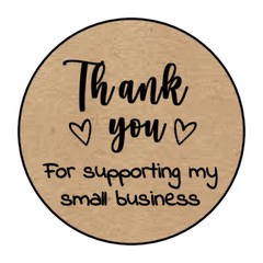 48 THANK YOU SMALL BUSINESS KRAFT ENVELOPE SEALS LABELS STICKERS 1.2″ ROUND