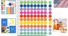 10 Color Round Dot Stickers – 1600 PCS, Easy-to-Use Labels for Teaching & Sales