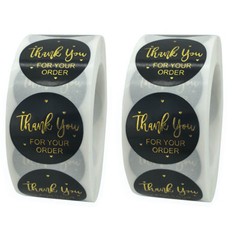 1000Pcs 1″/1.5″ Round Thank You Stickers Self Adhesive Gift Box Label Decoration