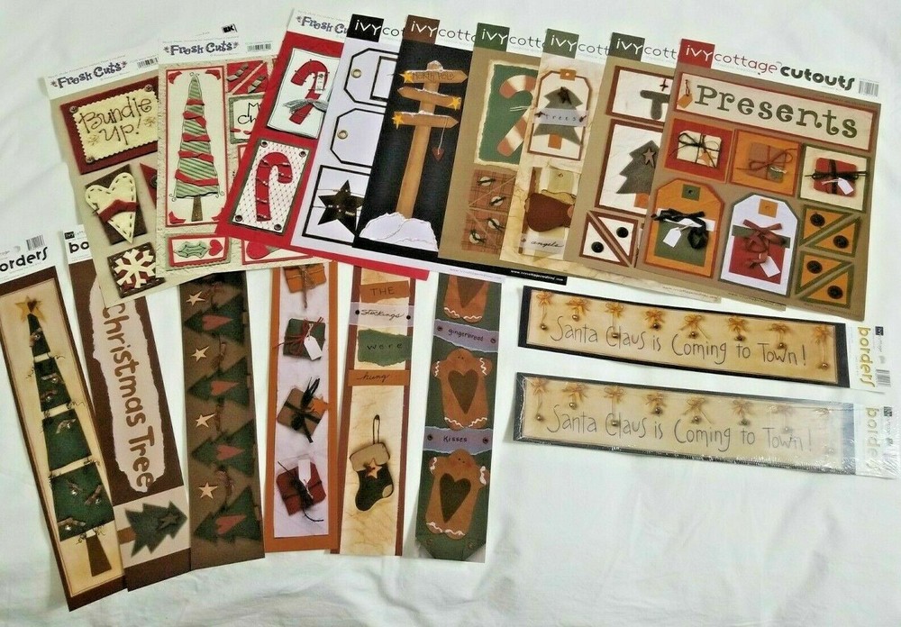 NEW Lot CHRISTMAS Fresh Cuts Ivy Cottage Cutouts Borders Tree Gift
