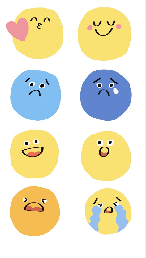 Funny Emoji Emotion Stickers Doodle Face Journal Planner Laptop Decals 8 Designs