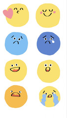 Funny Emoji Emotion Stickers Doodle Face Journal Planner Laptop Decals 8 Designs