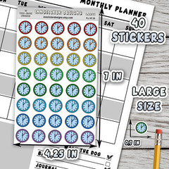 Clock Stickers, Mini Icon Reminder Planner stickers, Journals, Scrapbooks