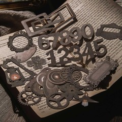 Vilikya 120pcs Steampunk Junk Journal Supplies, Small Vintage Scrapbook Material