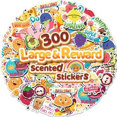 300PCS Large Scratch and Sniff Scented Stickers for Kids, Incentive Smelly Su…