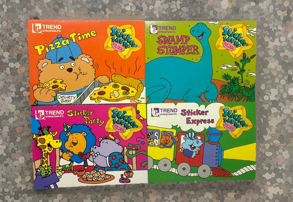 Vintage TREND Sticker Folder Book Lot: 1990s 4 Sticker Saver Folders