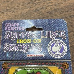 RARE Vintage SNIFFEE LINEN Iron On Imperial Toy Co. Scratch N Sniff GRAPE 1984