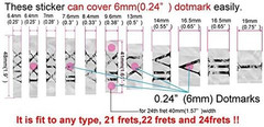 Black Pearl Roman Numeral Guitar and Bass Block Fret Markers Stickers