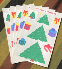 5 sheets Mrs Grossmans Christmas Tree Stickers Stackers Presents Gifts Bags