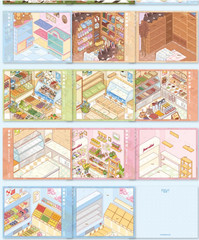 8 Sets 3D Shelf Sticker Book, DIY Miniature Scene Therapy for Adults | 3D Shelf