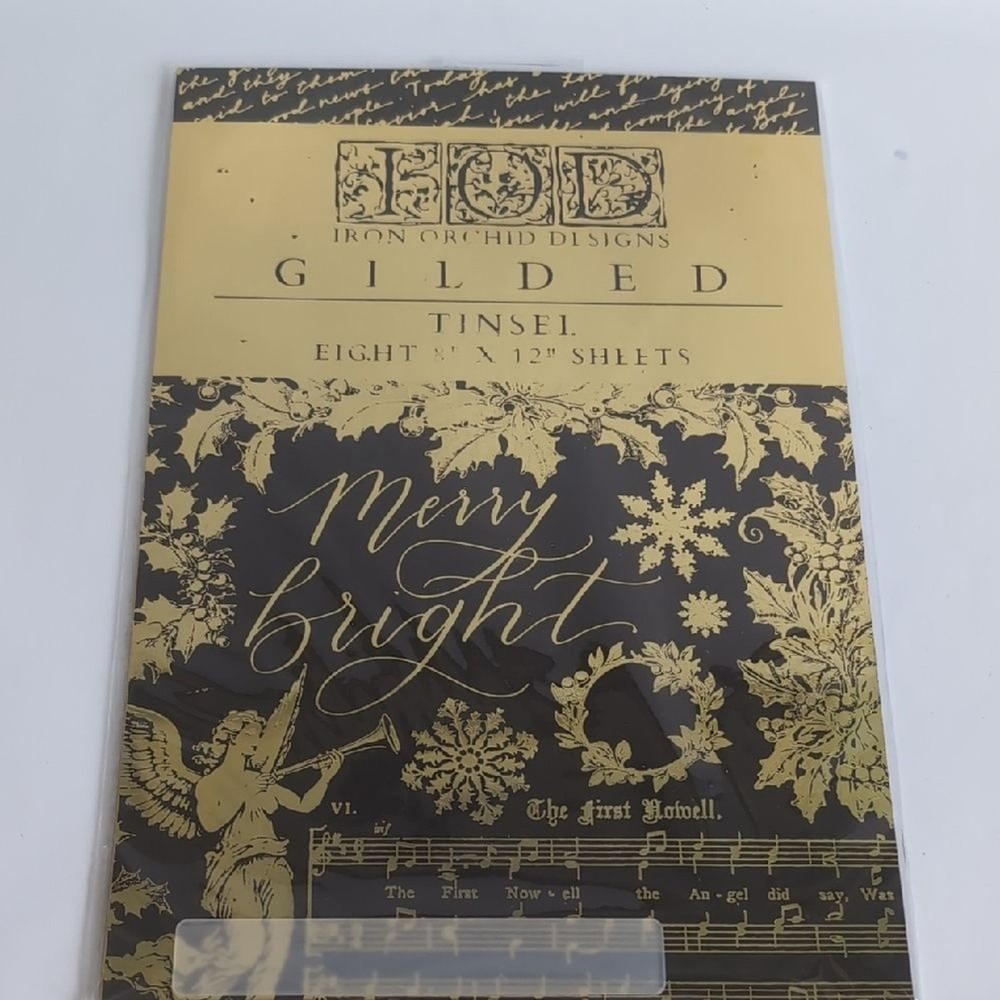 IOD Retired Christmas Gilded Transfer 2024 – Tinsel. Iron Orchid Designs