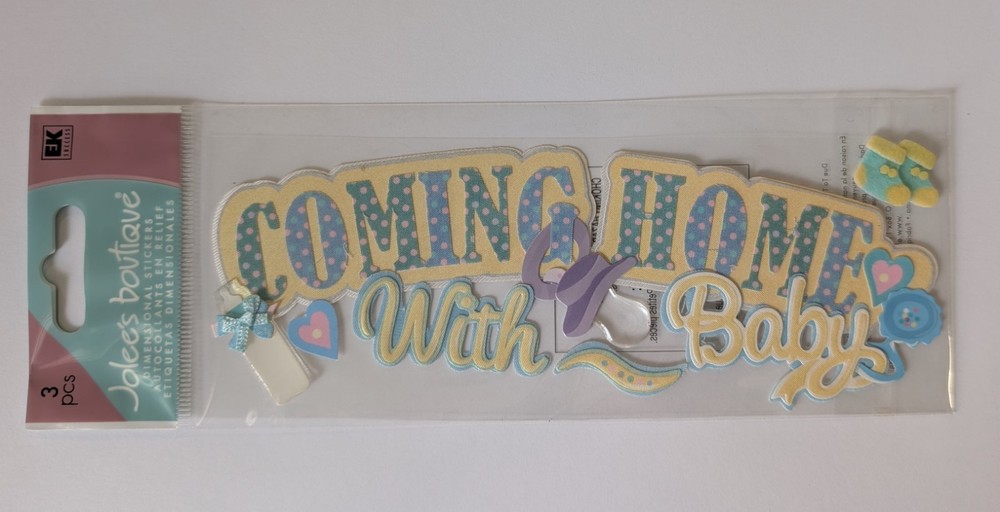 RARE Jolee’s Coming Home With Baby Scrapbooking Title Stickers
